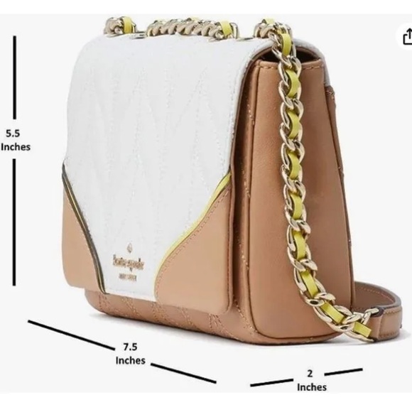 Kate Spade crossbody cream & tan with gold chain straps - Picture 4 of 11